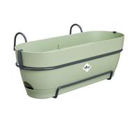 Elho Vibia Campana Balconnière Allin1 50 - Planteur pour Balcon - Ø 50.4 x H 17.7 cm - Vert/Vert Pistache