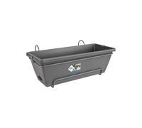 Elho Barcelona Allin 1 50cm Balconnière - Anthracite | L 27.5 x W 49.5 x H 18.5 cm | Soucoupe Intégrée | Convient à une Utilisation Extérieure | Plastique 100% recyclé