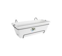 Elho Planteur Barcelona Allin1 50 – Plastique 100% recyclé – Ø 49.5 x H 18.5 cm – Blanc/Blanc