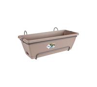 Elho Planteur Barcelona Allin1 50 – Plastique 100% recyclé – Ø 49,5 x H 18,5 cm – Marron/Taupe