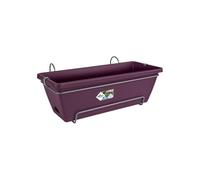 Elho Barcelona Allin1 50 Planteur pour Balcon & Extérieur - Plastique 100% recyclé - Ø 49.5 x H 18.5 cm - Violet/Mauve Érable