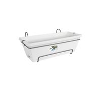 Elho Barcelona Allin1 50 Planteur pour Balcon & Extérieur - Plastique 100% recyclé - Ø 49.5 x H 18.5 cm - Blanc/Blanc