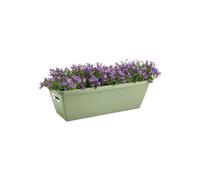 Elho Barcelona Balconnière 40 - Planteur pour Balcon & Extérieur - Plastique 100% recyclé - Ø 39.5 x H 16.0 cm - Vert/Vert Pistache