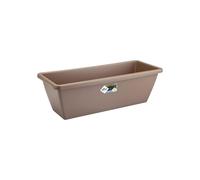 Elho Barcelona Balconnière 40 - Planteur pour Balcon & Extérieur - Plastique 100% recyclé - Ø 39.5 x H 16.0 cm - Marron/Taupe