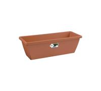Elho Barcelona Balconnière 50 - Planteur pour Balcon & Extérieur - Plastique 100% recyclé - Ø 49.8 x H 16.0 cm - Marron/Terre Cuite