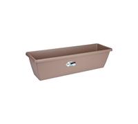 Elho Barcelona XL 80 - Planteur pour Balcon & Extérieur - Ø 77.8 x H 20.3 cm - Marron/Taupe