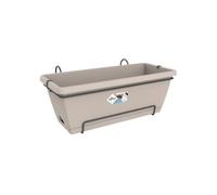 Elho Barcelona XL Allin1 55 - Planteur pour Balcon & Extérieur - Ø 54.5 x H 23.0 cm - Marron/Taupe