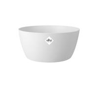 Elho Brussels Coupe 23 - Pot De Fleurs pour Intérieur - Ø 22.9 x H 10.8 cm - Blanc/Blanc