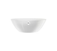 Elho Brussels Diamond Ovale 36 - Pot De Fleurs pour Intérieur - Ø 35.5 x H 13.0 cm - Blanc/Blanc