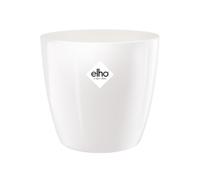 Elho Brussels Diamond Rond 14 - Pot De Fleurs pour Intérieur - Ø 13.6 x H 12.5 cm - Blanc/Blanc