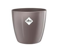 Elho Brussels Diamond Rond 22 - Pot De Fleurs pour Intérieur - Plastique 100% recyclé - Ø 22.4 x H 20.1 cm - Gris/Gris Perle