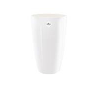 Elho Brussels Diamond Rond Haut 32 - Pot De Fleurs pour Intérieur - Ø 32.0 x H 55.3 cm - Blanc/Blanc
