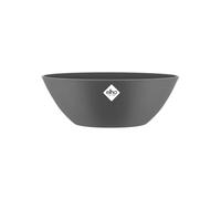 Elho Brussels Ovale 36 - Pot De Fleurs pour Intérieur - Ø 36.0 x H 13.1 cm - Noir/Anthracite
