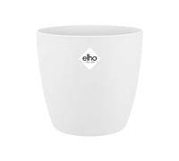 Elho Brussels Rond 22 - Pot De Fleurs pour Intérieur - Plastique 100% recyclé - Ø 22.3 x H 20.6 cm - Blanc/Blanc