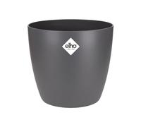 Elho Brussels Rond 22 - Pot De Fleurs pour Intérieur - Plastique 100% recyclé - Ø 22.3 x H 20.6 cm - Noir/Anthracite
