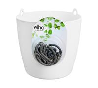 Elho Brussels Suspension 18 - Pot De Fleurs pour Intérieur - Plastique 100% recyclé - Ø 18.3 x H 18.0 cm - Blanc/Blanc