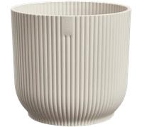 Elho Vibes Fold Rond 14 - Pot De Fleurs pour Intérieur - Plastique 100% Recyclé - Ø 14.1 x H 12.9 cm - Blanc/Linen White