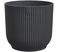 Elho Vibes Fold Rond Mini 9 - Pot De Fleurs pour Intérieur - Plastique 100% recyclé - Ø 9.3 x H 8.8 cm - Noir/Anthracite