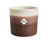 Elho Colour Gradiant Rond 16cm - Pot de Fleurs pour Intérieur - Plastique 100% Recyclé - Ø 15.9 x H 14.7 - Marron/Marron Cèdre