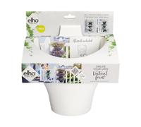 Elho Corsica Forêt Vertical 24 - Pot De Fleurs pour Balcon & Extérieur - Ø 26.7 x H 29.7 cm - Blanc/Blanc