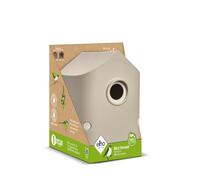 Elho Cosy Bird House 18cm - Nichoir Oiseaux Exterieur - à Plus de 11 Espèces - Plastique 100% Recyclé - L17.6 x B18 x H23 cm - Beige/Beige Champignon