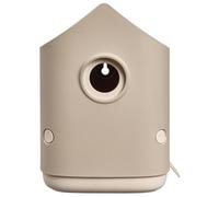 Elho Cosy Bird House 18cm - Nichoir Oiseaux Exterieur - à Plus de 11 Espèces - Plastique 100% Recyclé - L17.6 x B18 x H23 cm - Beige/Beige Champignon