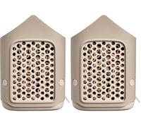Elho Cosy Insect Hotel 18cm - Hôtel à Insectes - Insectes et Abeilles - Plastique 100% Recyclé - L17.6 x B18 x H23 cm - Beige/Beige Champignon (Lot de 2)
