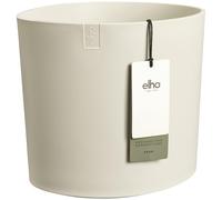 Elho Eden 30 - Pot de Fleur - Interieur & Extérieur - Plastique 100% Recyclé - Ø 28.2 x H 27.9 cm - Blanc/Blanc Lin