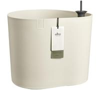 Elho Eden Aquacare Low 40cm Pot de Fleur - Linen White | L 39.6 x W 43.5 x H 36.1 cm | Plastique 100% recyclé