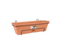 Elho Green Basics Balconnière Allin1 70 - Planteur pour Balcon & Extérieur - Ø 68.5 x H 16.5 cm - Marron/Terre Cuite Doux