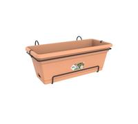 Elho Green Basics Balconnière XL Allin1 55 - Planteur pour Balcon & Extérieur - Ø 54.5 x H 22.5 cm - Marron/Mild Terra