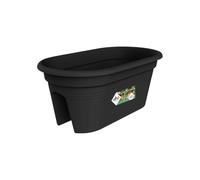 Elho Green Basics Flower Bridge 55 - Planteur pour Balcon & Extérieur - Ø 54.5 x H 22.8 cm - Noir/Living Noir