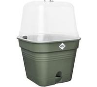 Elho Green Basics Pot De Culture Carré Allin1 30 - Pot De Fleurs pour Culture & Récolte - Plastique 100% recyclé - Ø 29.6 x H 24.9 cm - Vert/Leaf Green