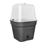 Elho Green Basics Pot De Culture Carré Allin1 35 - Pot De Fleurs pour Culture & Récolte - Plastique 100% recyclé - Ø 34.6 x H 29.2 cm - Noir/Living Noir