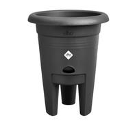 Elho Green Basics Strawberry Pot 22cm - Pot pour Cultiver des Fraisiers - Réservoir d'eau Inclus - Plastique 100% recyclé - Ø 33 x H 41.5 cm - Noir/Living Noir