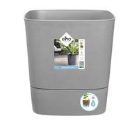 Elho Greensense Aqua Care Carré 30 - Pot De Fleurs pour Intérieur & Extérieur - Ø 29.5 x H 30.2 cm - Gris/Ciment Clair