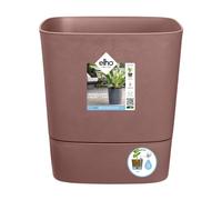 Elho Greensense Aqua Care Carré 30 - Pot De Fleurs pour Intérieur & Extérieur - Ø 29.5 x H 30.2 cm - Marron/Brun Argile