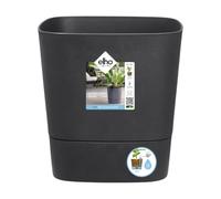 Elho Greensense Aqua Care Carré 30cm Pot de Fleur - Gris Charbon