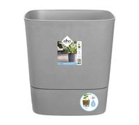 ELHO Pot de fleurs Greensense Aqua Care Carré 38 - Ciment Clair - Intérieur/extérieur - Ø 38 x H 38.9 cm