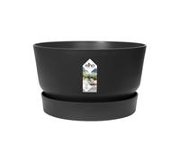 Elho Pot de fleurs extérieur Greenville Coupe 33 – Plastique 100% recyclé Ø 32,5 x H 19,4 cm Noir
