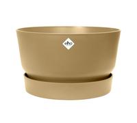 Elho Greenville Coupe 33 - Pot De Fleurs - Beige - Extérieur - Ø 32.5 x H 19.4 cm