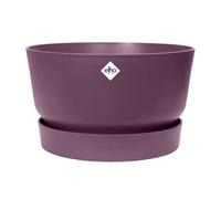 Elho Greenville Coupe 33 - Pot De Fleurs pour Extérieur - Plastique 100% recyclé - Ø 32.5 x H 19.4 cm - Violet/Vintage Prune