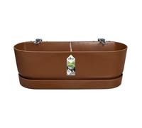 Elho Greenville Easy Balcony 52 - Planteur pour Balcon - Plastique 100% recyclé - Ø 52.0 x H 19.4 cm - Marron/Marron Glacé