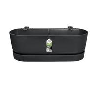Elho Pot de fleurs Greenville Easy Balcony 52 – Balcon – L 21,2 x W 52 x H 19,4 cm – Living Noir