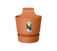 Elho Greenville Easy Hanger 19.5 - Pot De Fleurs pour Balcon - Plastique 100% recyclé - Ø 19.5 x H 23.7 cm - Marron/Marron Glacé