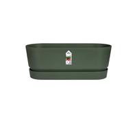 Elho Planteur pour extérieur Greenville Long 50 - Plastique 100% recyclé - Ø49 x H18 cm Vert