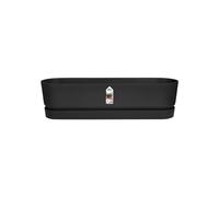 Elho Greenville Long 70 - Planteur pour Extérieur - Plastique 100% recyclé - Ø 69.0 x H 18.5 cm - Noir/Living Noir
