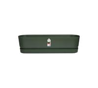 Elho Planteur Greenville Long 70 – Extérieur – Plastique 100% recyclé – Ø69 x H18,5 cm – Vert