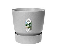 Elho Greenville Rond 16 - Pot De Fleurs avec Un Réservoir d'eau Intégré - Interieur & Extérieur - Plastique 100% Recycle - Ø 16.0 x H 15.3 cm - Gris/Living Ciment
