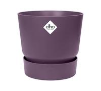 Elho Pot de fleurs Greenville Rond 40 – Réservoir intégré, 100% recyclé – Violet/Vintage Prune